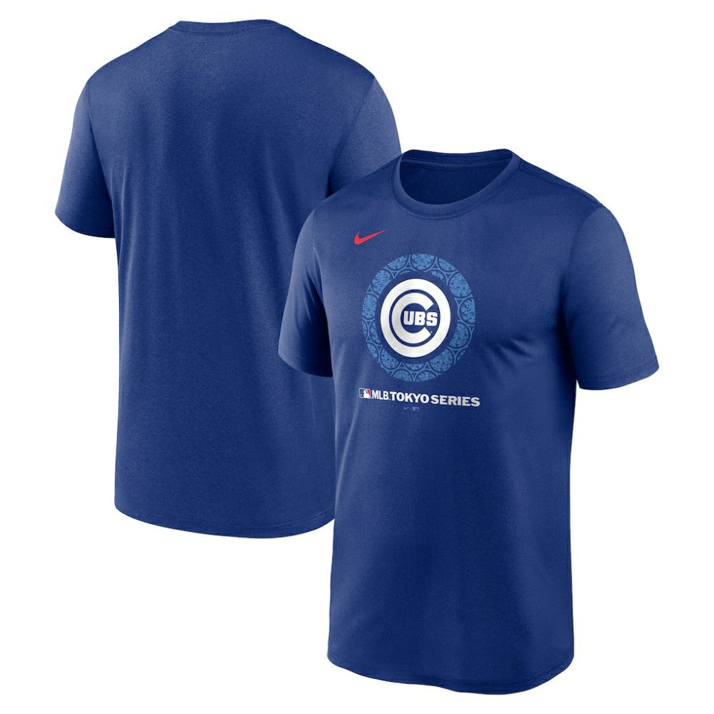 Royal Chicago Cubs Nike 2025 MLB World Tour: Tokyo Series Legend Logo Performance T-Shirt