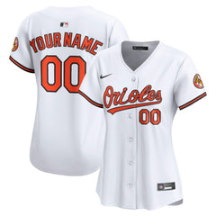 White Baltimore Orioles Nike Women's Home Limited Custom Jersey