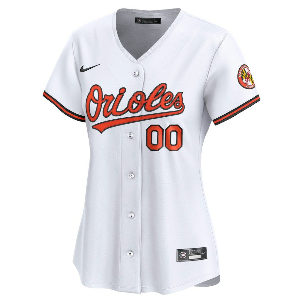 White Baltimore Orioles Nike Women's Home Limited Custom Jersey