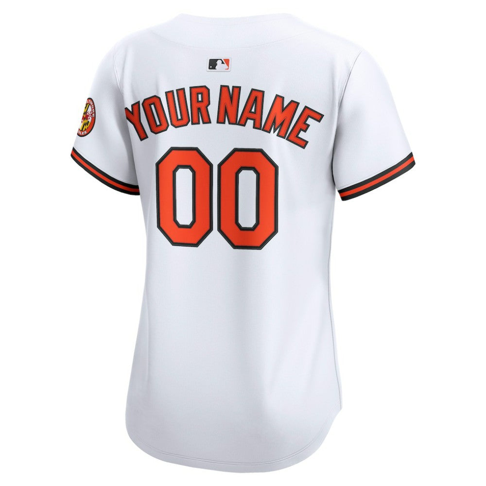 White Baltimore Orioles Nike Women's Home Limited Custom Jersey