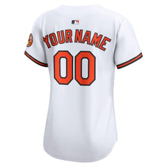 White Baltimore Orioles Nike Women's Home Limited Custom Jersey