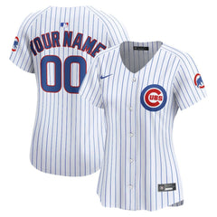 White Chicago Cubs Nike Women's Home Limited Custom Jersey