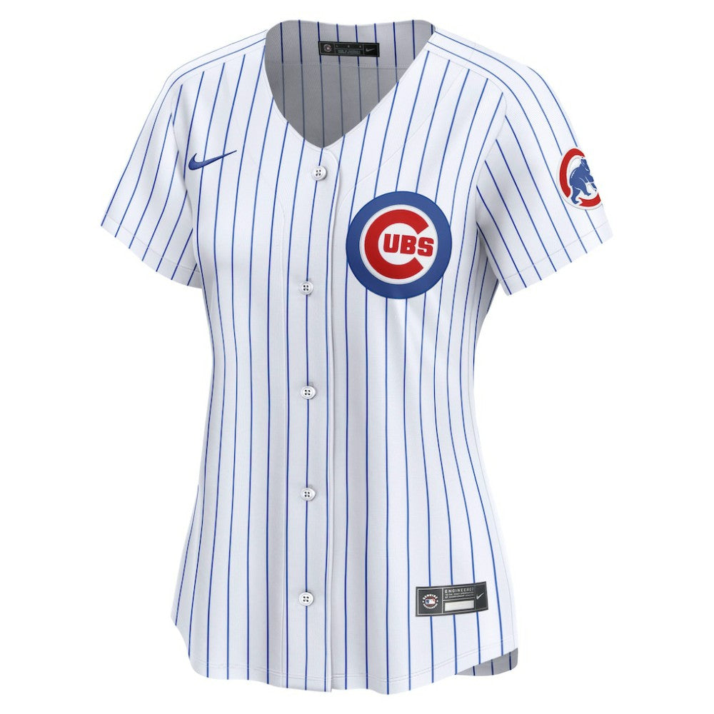 White Chicago Cubs Nike Women's Home Limited Custom Jersey