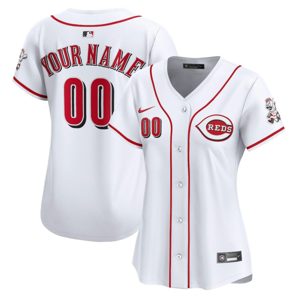 White Cincinnati Reds Nike Women's Home Limited Custom Jersey