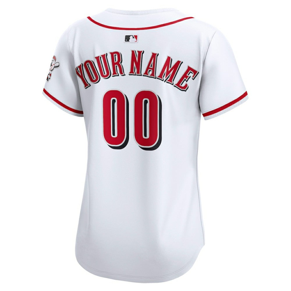 White Cincinnati Reds Nike Women's Home Limited Custom Jersey