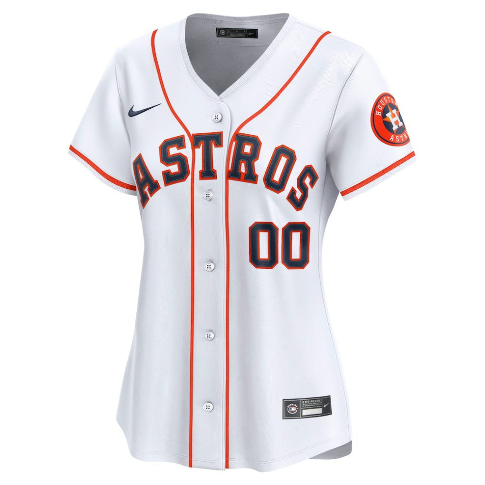 White Houston Astros Nike Women's Home Limited Custom Jersey