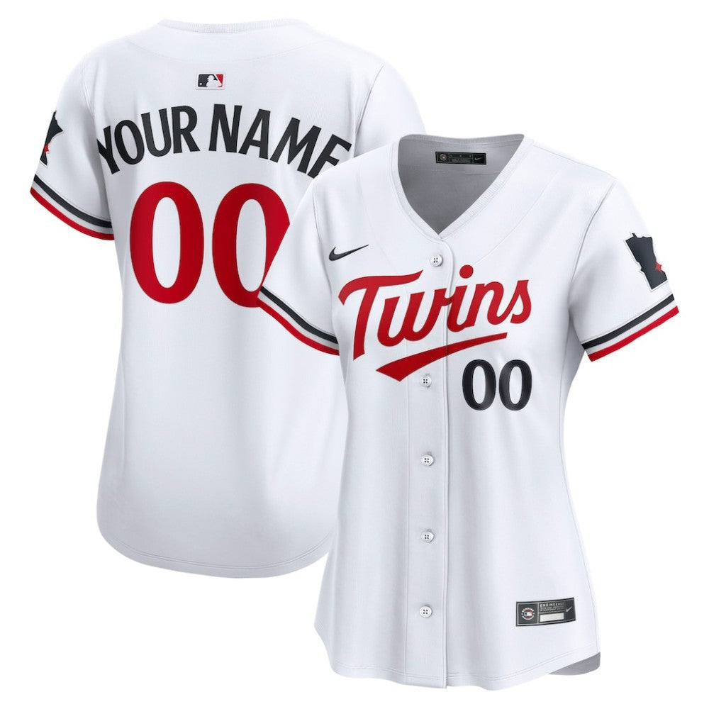 White Minnesota Twins Nike Women's Home Limited Custom Jersey