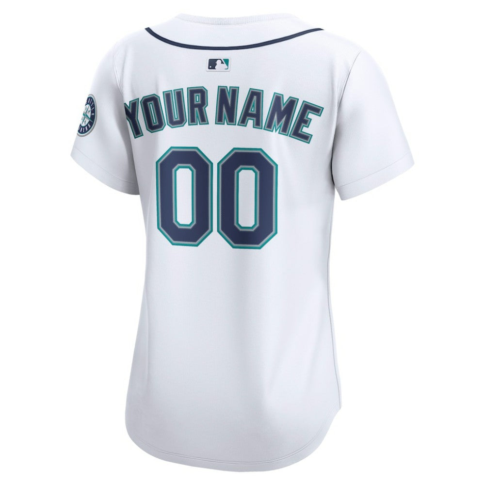 White Seattle Mariners Nike Women's Home Limited Custom Jersey