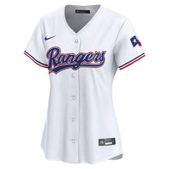 White Texas Rangers Nike Women's Home Limited Custom Jersey