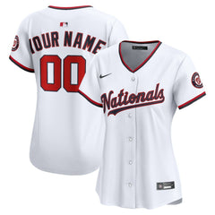 White Washington Nationals Nike Women's Home Limited Custom Jersey