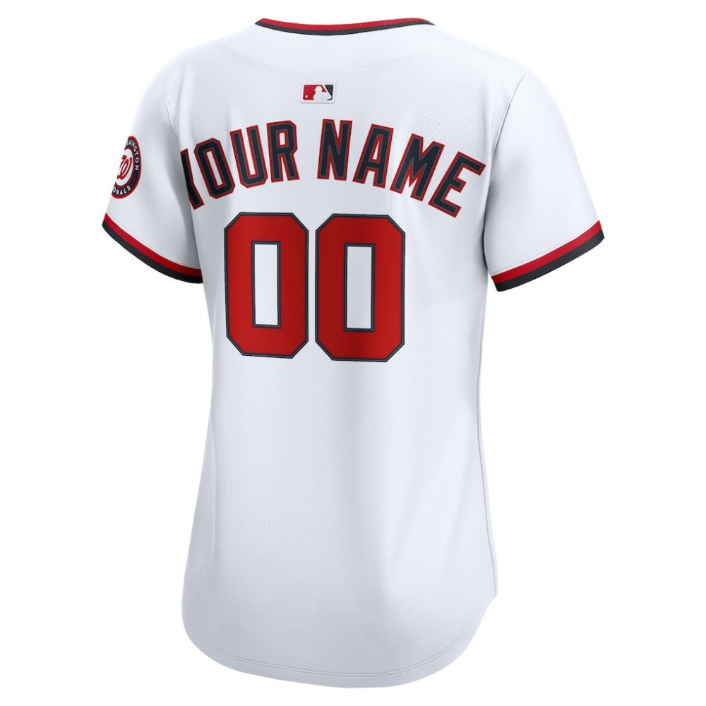 White Washington Nationals Nike Women's Home Limited Custom Jersey