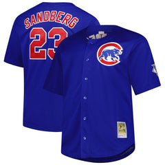 Royal Ryne Sandberg Chicago Cubs Mitchell & Ness Big & Tall Cooperstown Mesh Batting Practice Jersey