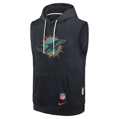 2025 Rivalries Collection Standard Issue Sideline Dri-FIT Sleeveless Hoodie - Miami Dolphins Hoodies