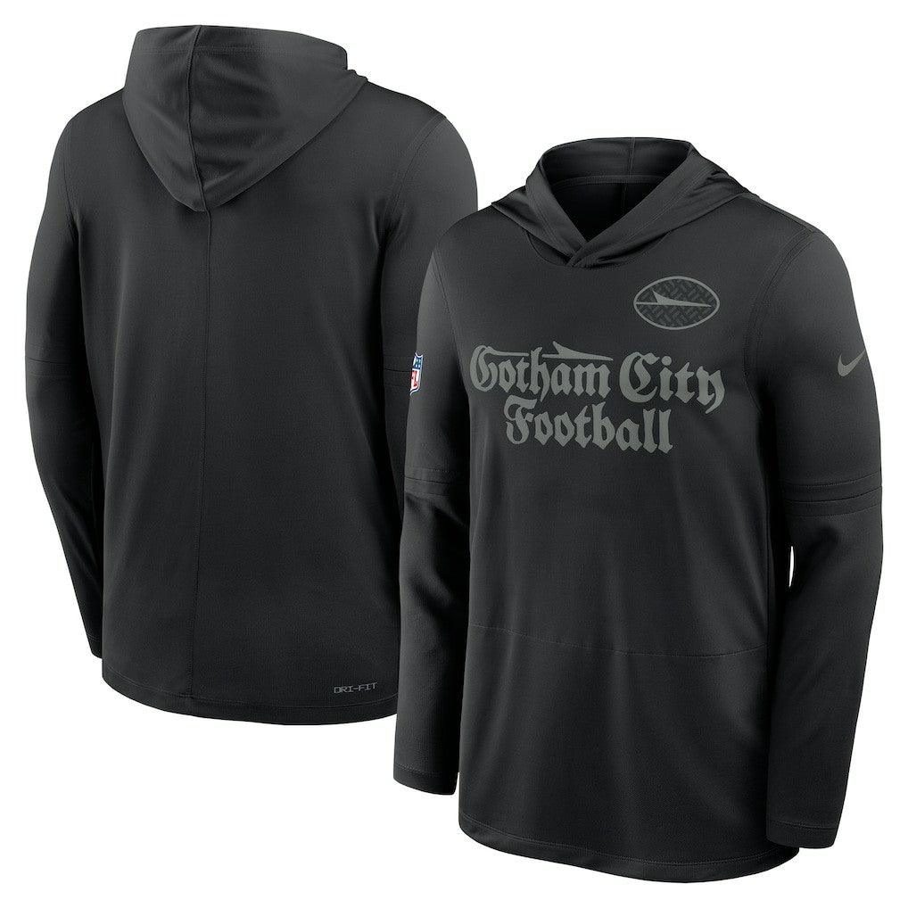 2025 Rivalries Collection Sideline Dri-FIT Long Sleeve Hoodie T-Shirt - New York Jets Hoodies