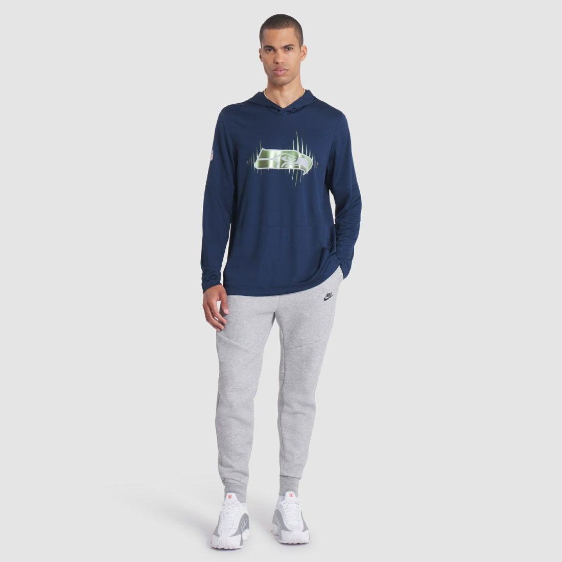 2025 Rivalries Collection Sideline Dri-FIT Long Sleeve Hoodie T-Shirt - Seattle Seahawks Hoodies