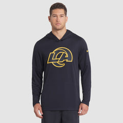 2025 Rivalries Collection Sideline Dri-FIT Long Sleeve Hoodie T-Shirt - Los Angeles Rams Hoodies