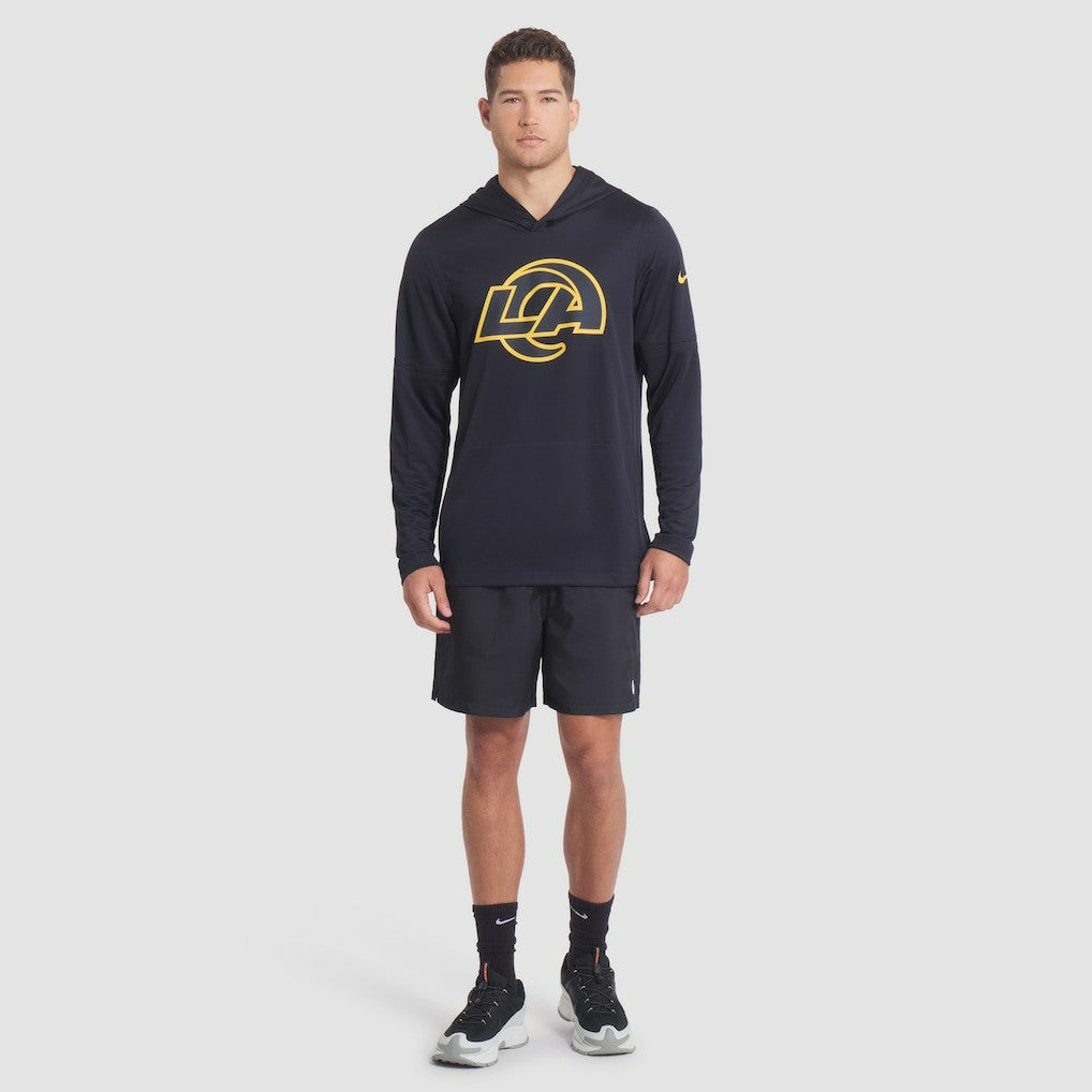 2025 Rivalries Collection Sideline Dri-FIT Long Sleeve Hoodie T-Shirt - Los Angeles Rams Hoodies