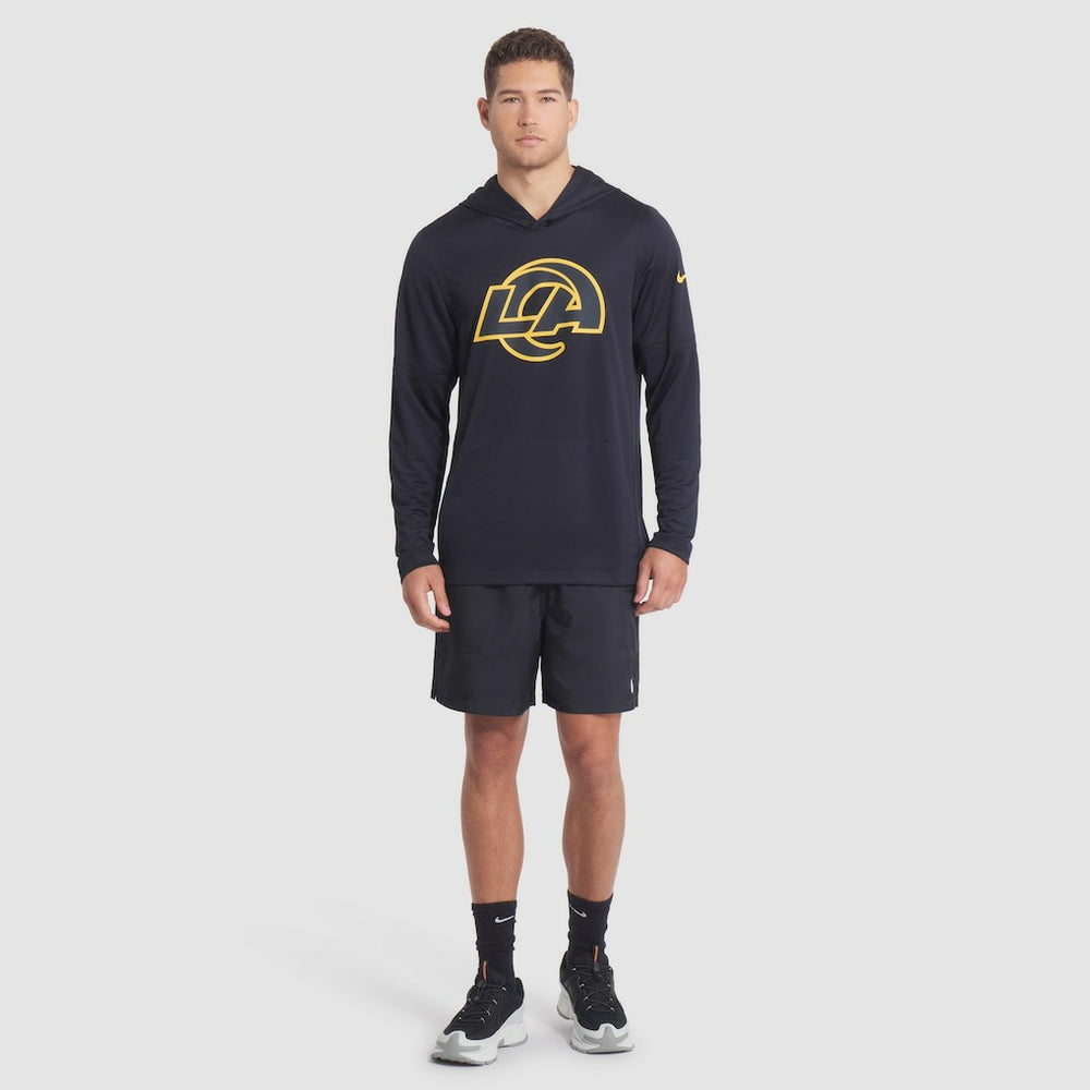 2025 Rivalries Collection Sideline Dri-FIT Long Sleeve Hoodie T-Shirt - Los Angeles Rams Hoodies