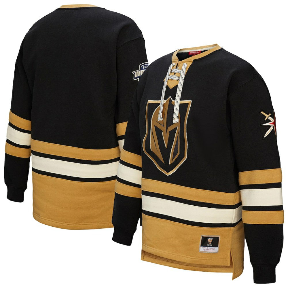 NHL Vegas Golden Knights Mitchell & Ness Women's Heritage Lace-Up Pullover Sweatshirt