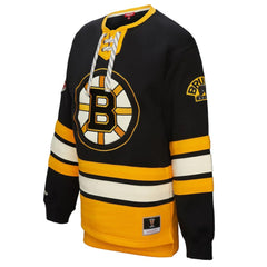 NHL Boston Bruins Mitchell & Ness Women's Heritage Lace-Up Pullover Sweatshirt