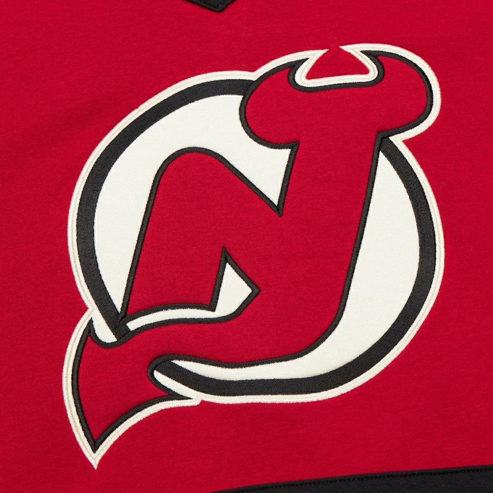 NHL New Jersey Devils Mitchell & Ness Women's Heritage Lace-Up Pullover Sweatshirt