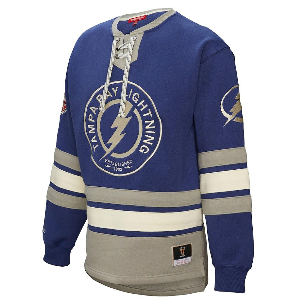 NHL Tampa Bay Lightning Mitchell & Ness Women's Heritage Lace-Up Pullover Sweatshirt