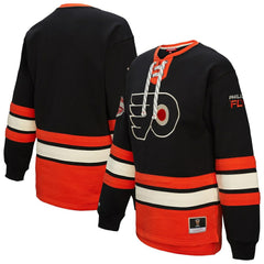 NHL Philadelphia Flyers Mitchell & Ness Women's Heritage Lace-Up Pullover Sweatshirt