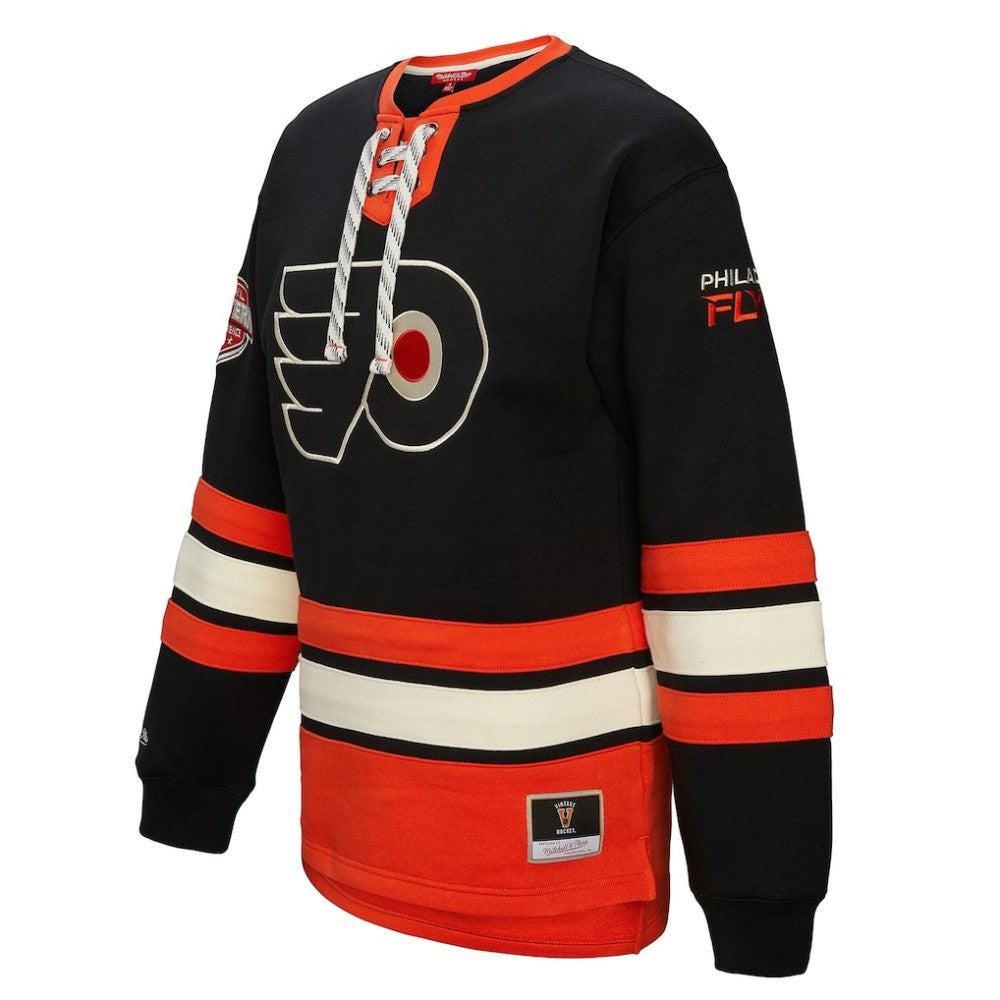 NHL Philadelphia Flyers Mitchell & Ness Women's Heritage Lace-Up Pullover Sweatshirt