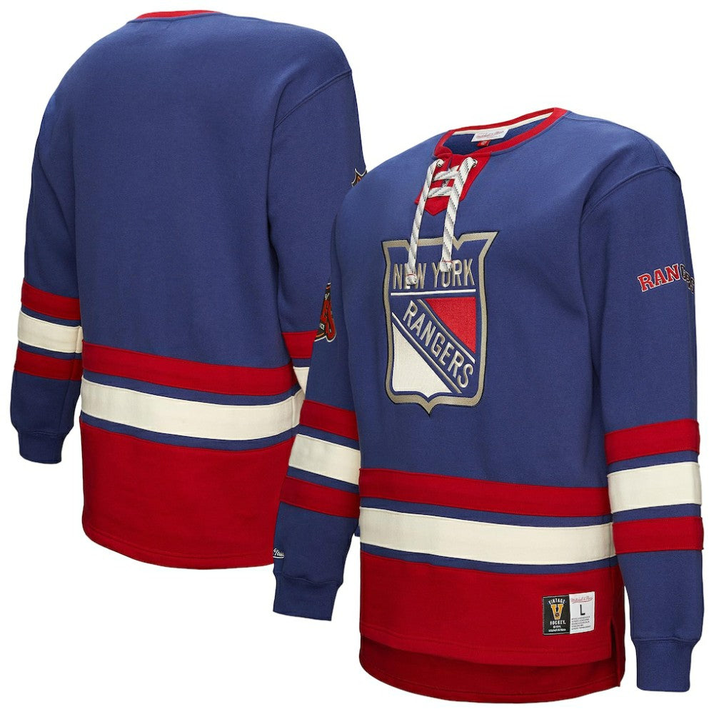NHL New York Rangers Heritage Lace-Up Pullover Sweatshirt