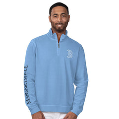 Light Blue Boston Red Sox Margaritaville First Pitch Quarter-Zip Pullover Top