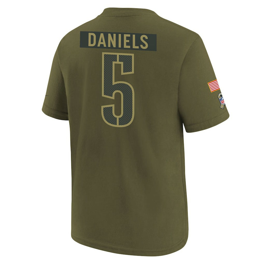 Jayden Daniels  Youth 2025 Salute to Service Name & Number T-Shirt - Washington Commanders T-shirts