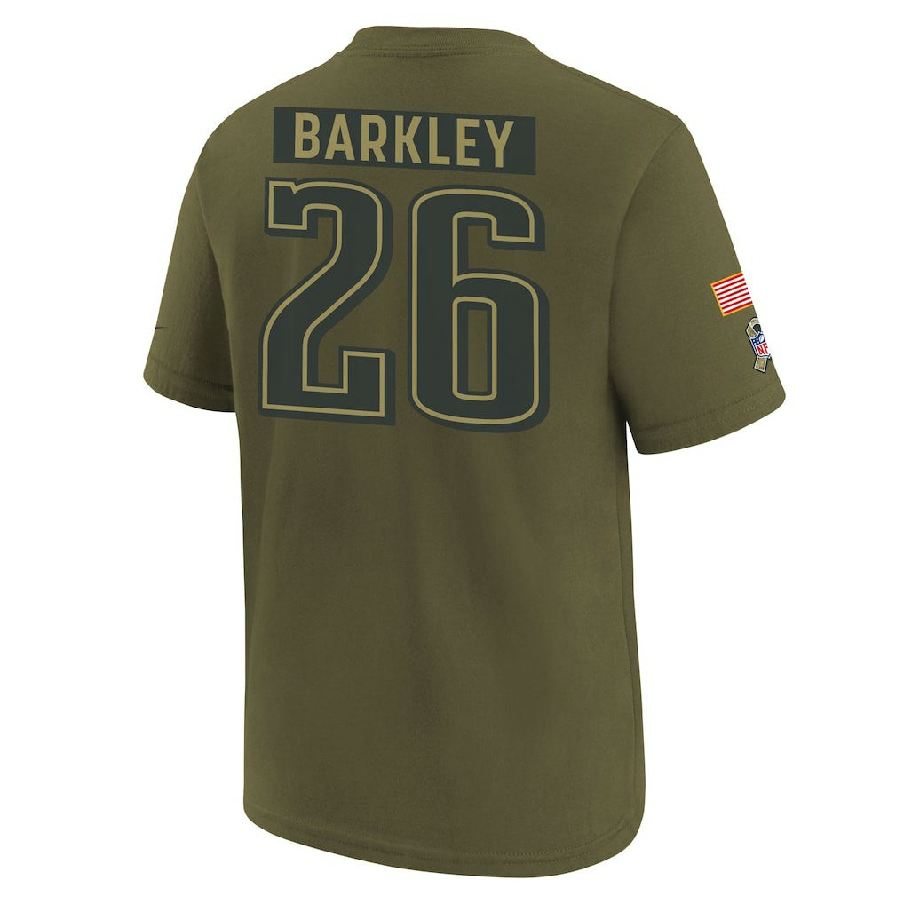 Saquon Barkley  Youth 2025 Salute to Service Name & Number T-Shirt - Philadelphia Eagles T-shirts