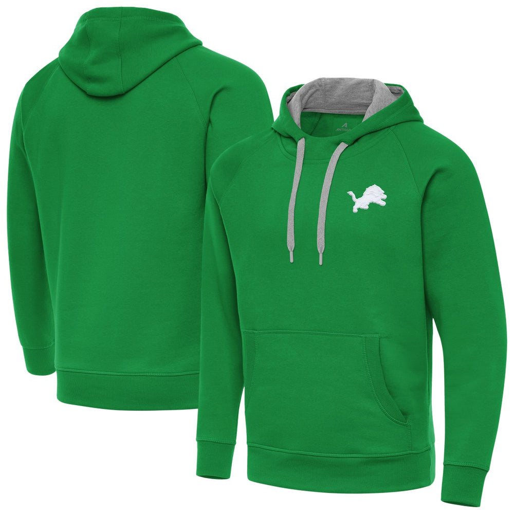 Antigua St. Patrick's Day Victory Pullover Hoodie - Detroit Lions Hoodies