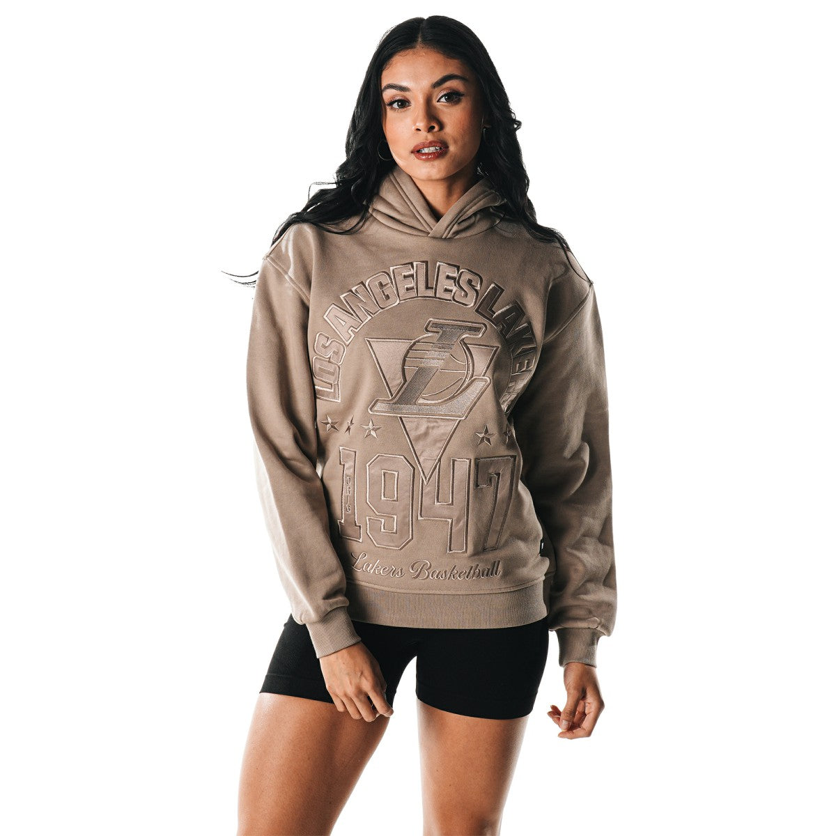 Los Angeles Lakers The Wild Collective Women's Satin Pullover Hoodie