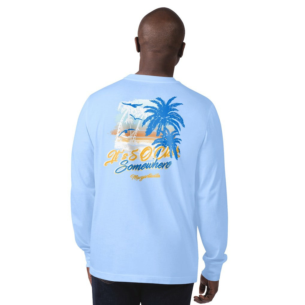 Margaritaville It's Five O'Clock Somewhere Long Sleeve T-Shirt - Los Angeles Chargers T-shirts