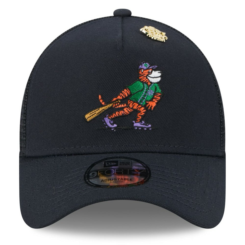 Navy Detroit Tigers New Era 2025 Big League Chew A-Frame 9FORTY Adjustable Trucker Hat