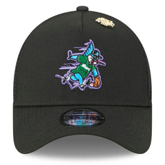 Black Miami Marlins New Era 2025 Big League Chew A-Frame 9FORTY Adjustable Trucker Hat