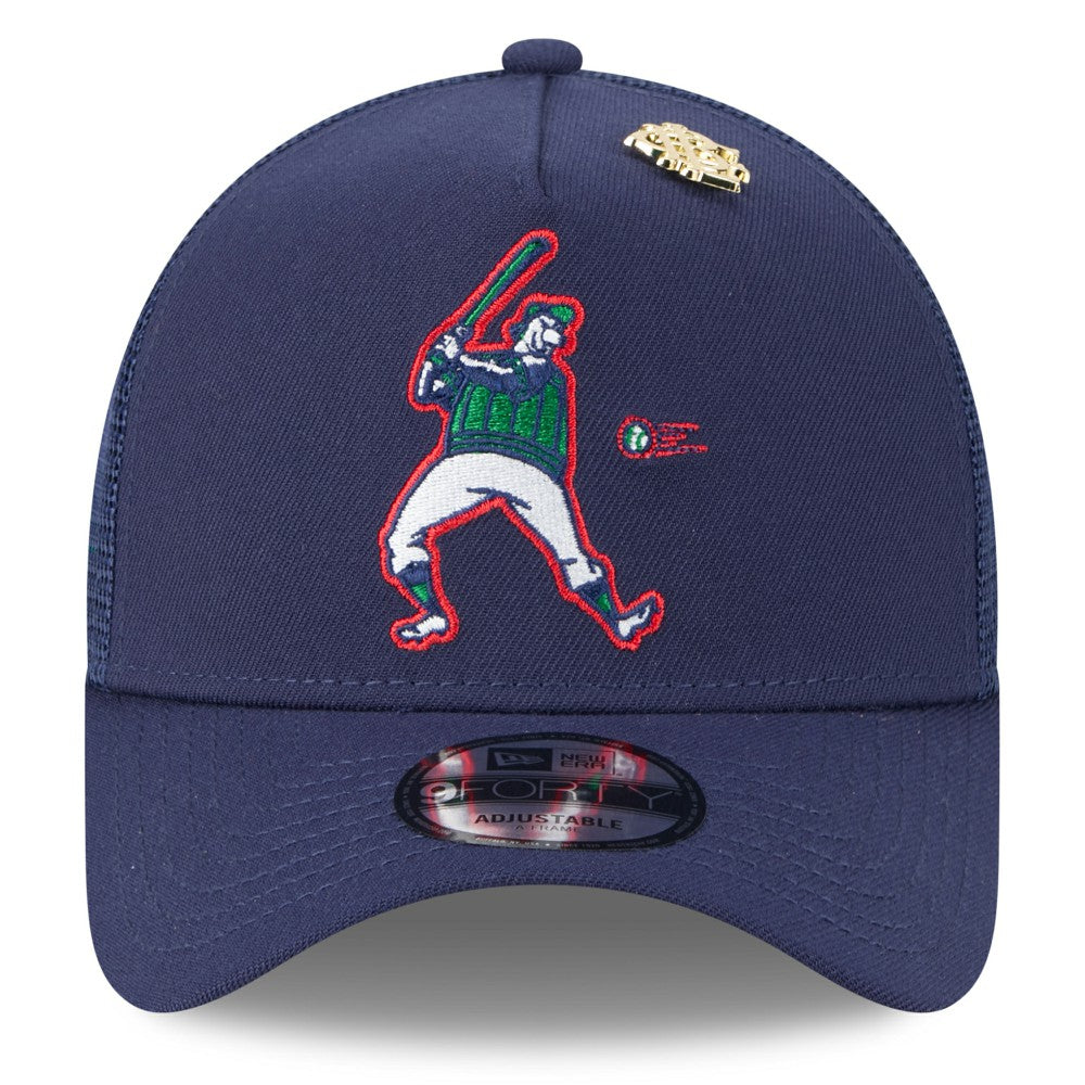 Navy Milwaukee Brewers New Era 2025 Big League Chew A-Frame 9FORTY Adjustable Trucker Hat