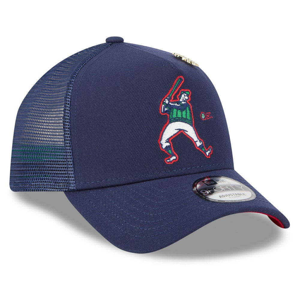 Navy Milwaukee Brewers New Era 2025 Big League Chew A-Frame 9FORTY Adjustable Trucker Hat