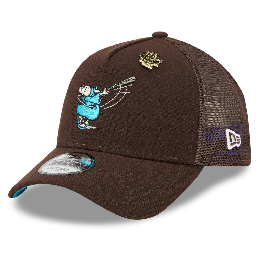 Brown San Diego Padres New Era 2025 Big League Chew A-Frame 9FORTY Adjustable Trucker Hat