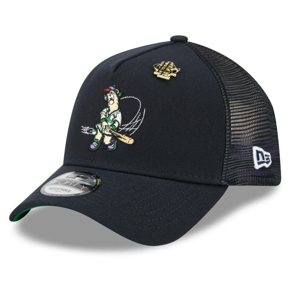 Navy Atlanta Braves New Era 2025 Big League Chew A-Frame 9FORTY Adjustable Trucker Hat