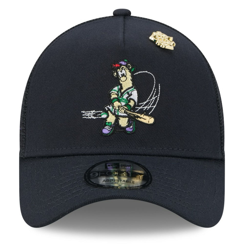 Navy Atlanta Braves New Era 2025 Big League Chew A-Frame 9FORTY Adjustable Trucker Hat