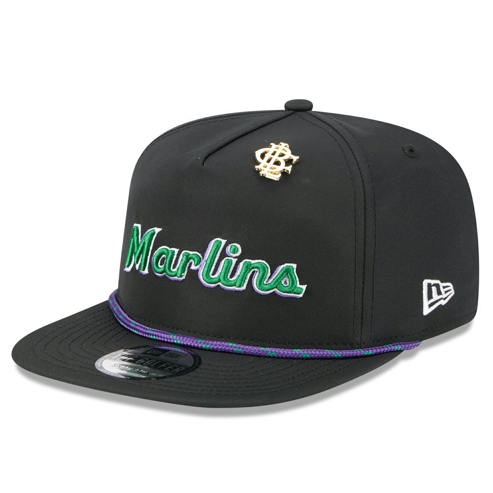 Black Miami Marlins New Era 2025 Big League Chew Golfer Snapback Hat