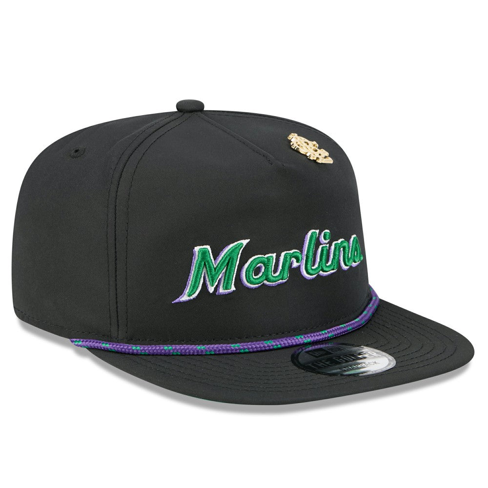 Black Miami Marlins New Era 2025 Big League Chew Golfer Snapback Hat