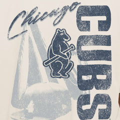 Cream Chicago Cubs New Era Cooperstown Collection Oversized Throwback Distressed T-Shirt
