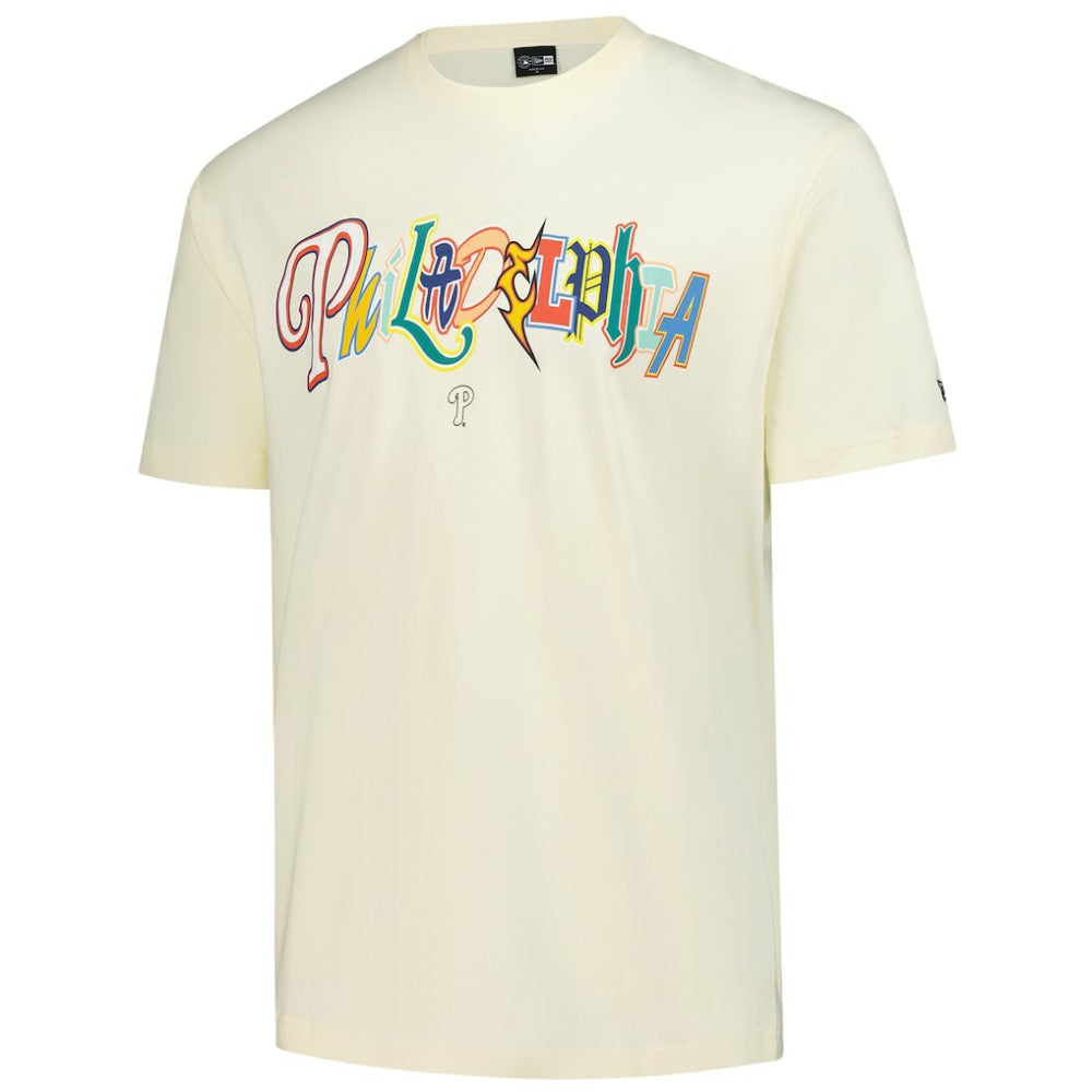 Cream Philadelphia Phillies New Era Ransom Note Oversized T-Shirt