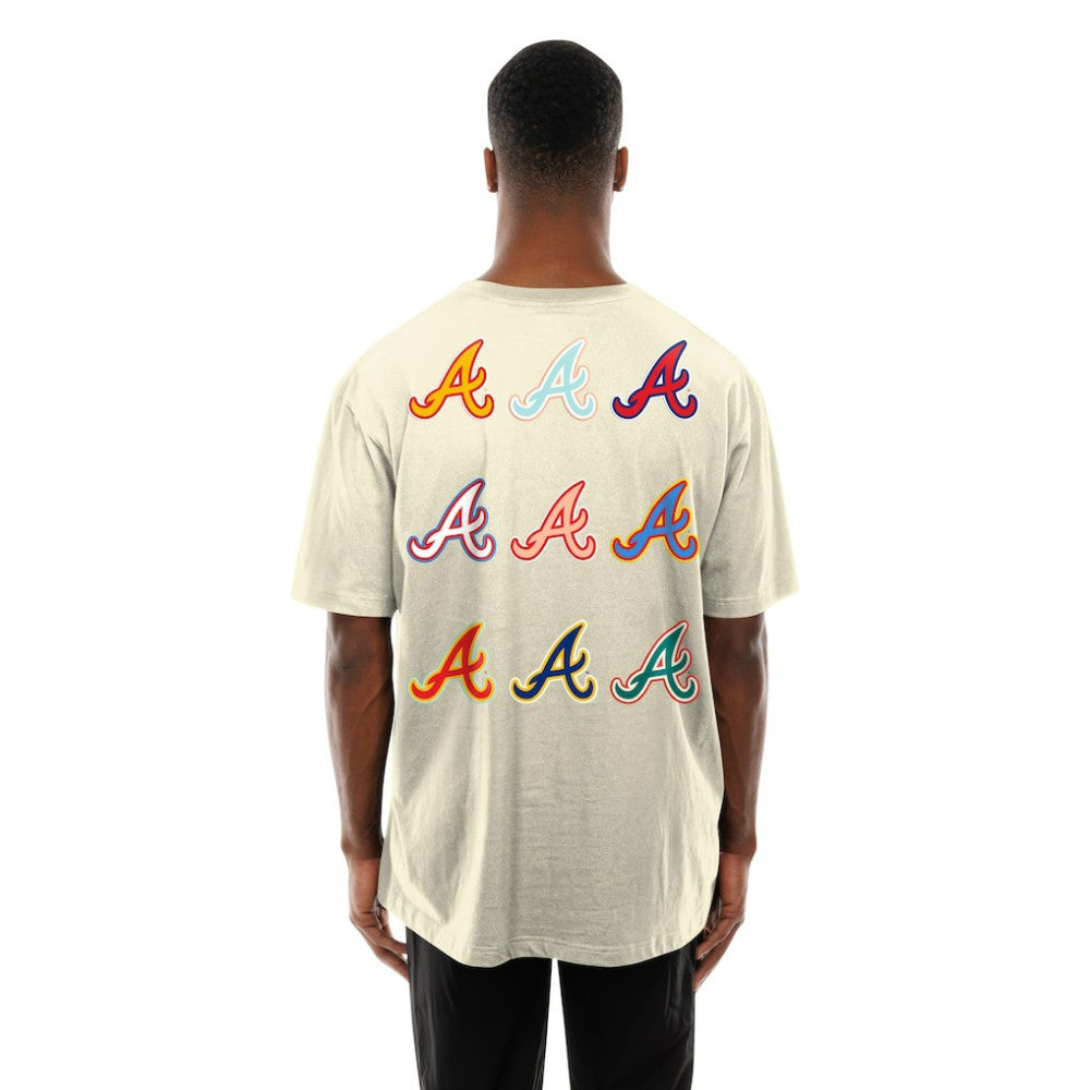 Cream Atlanta Braves New Era Ransom Note Oversized T-Shirt