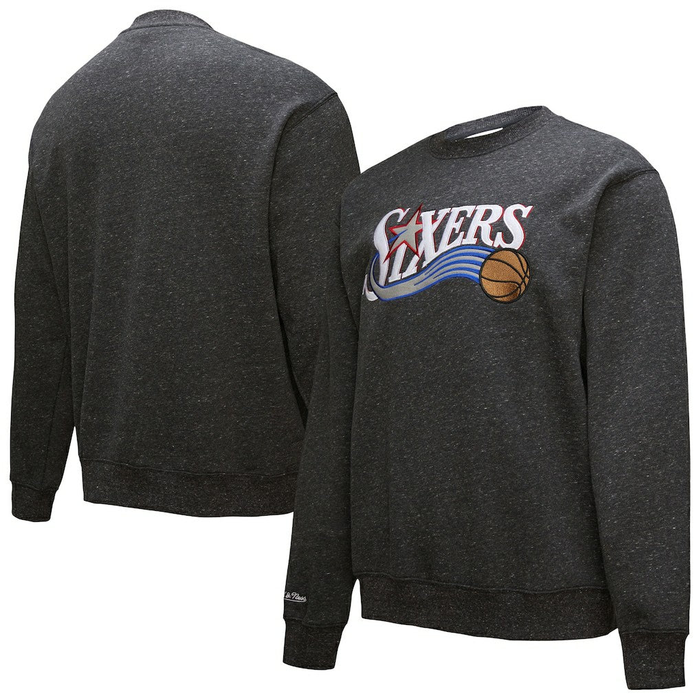 Philadelphia 76ers Hardwood Classics Blackout Collection Snow Washed Pullover Sweatshirt
