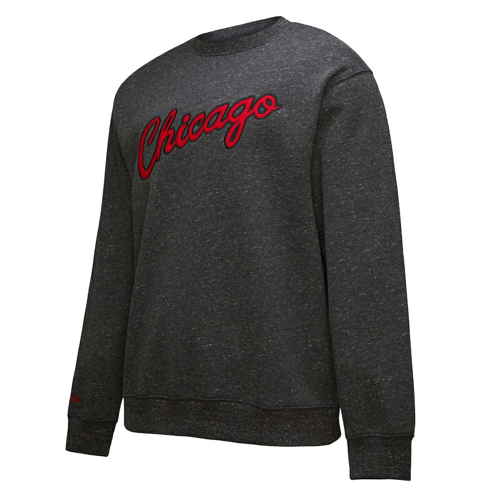 Chicago Bulls Hardwood Classics Blackout Collection Snow Washed Pullover Sweatshirt