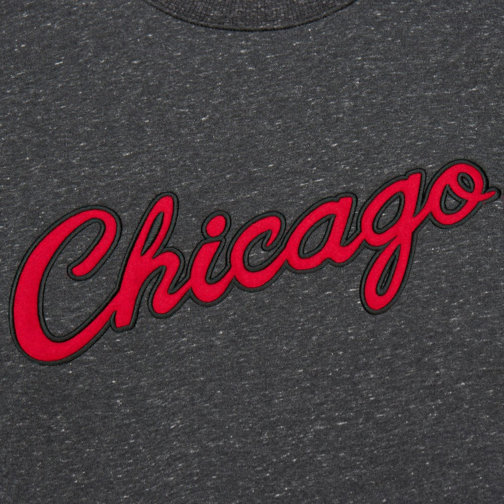 Chicago Bulls Hardwood Classics Blackout Collection Snow Washed Pullover Sweatshirt
